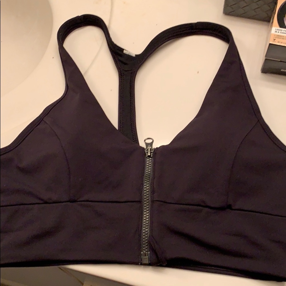 lululemon athletica Black Zip-Front Bra